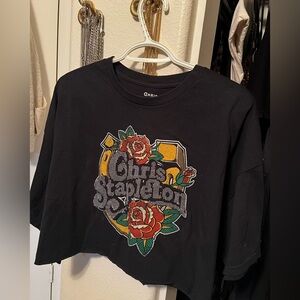 Chris Stapleton rhinestone crop tshirt size XL